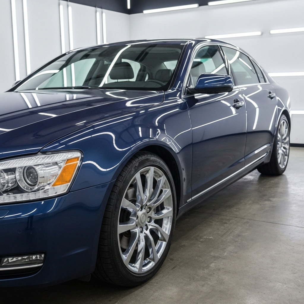 Luxury sedan after detailing